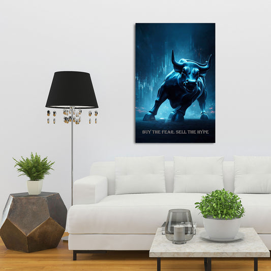 Toro finanza motivazione buy the fear sell the hype quadro