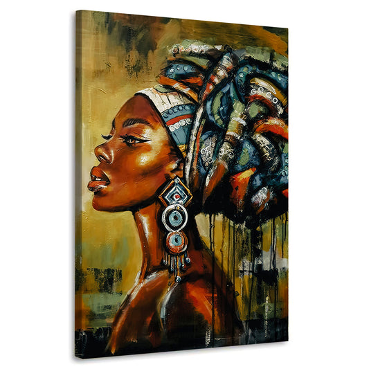 Quadro astratto stampa su tela donna africana bellissimia Abstract Colour
