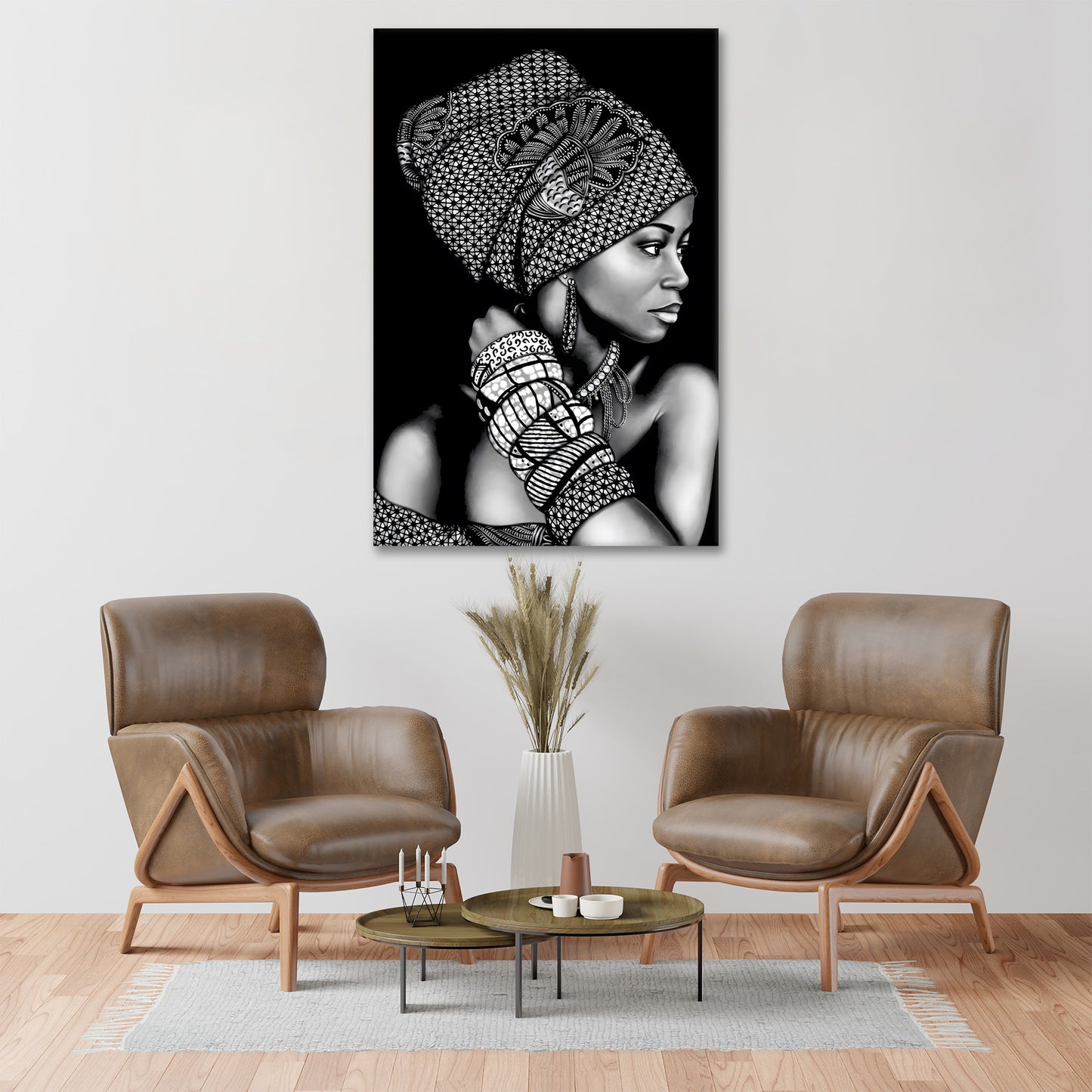 Quadro astratto stampa su tela donna africana bellissimia Black Style