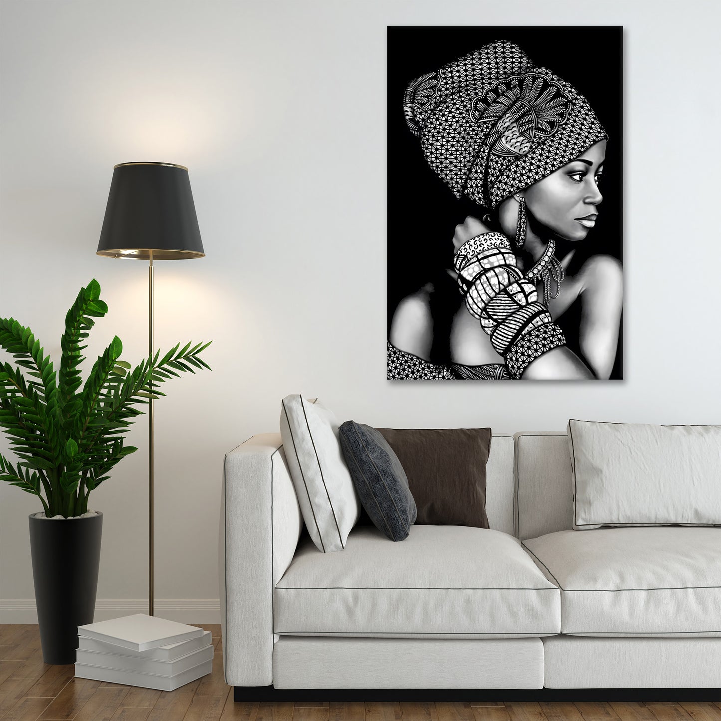 Quadro astratto stampa su tela donna africana bellissimia Black Style