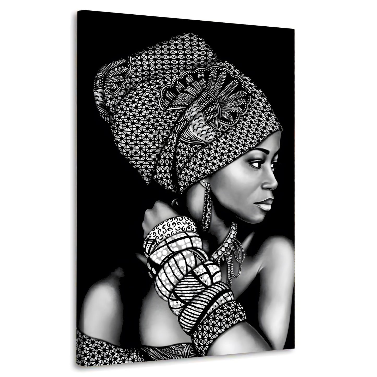 Quadro astratto stampa su tela donna africana bellissimia Black Style