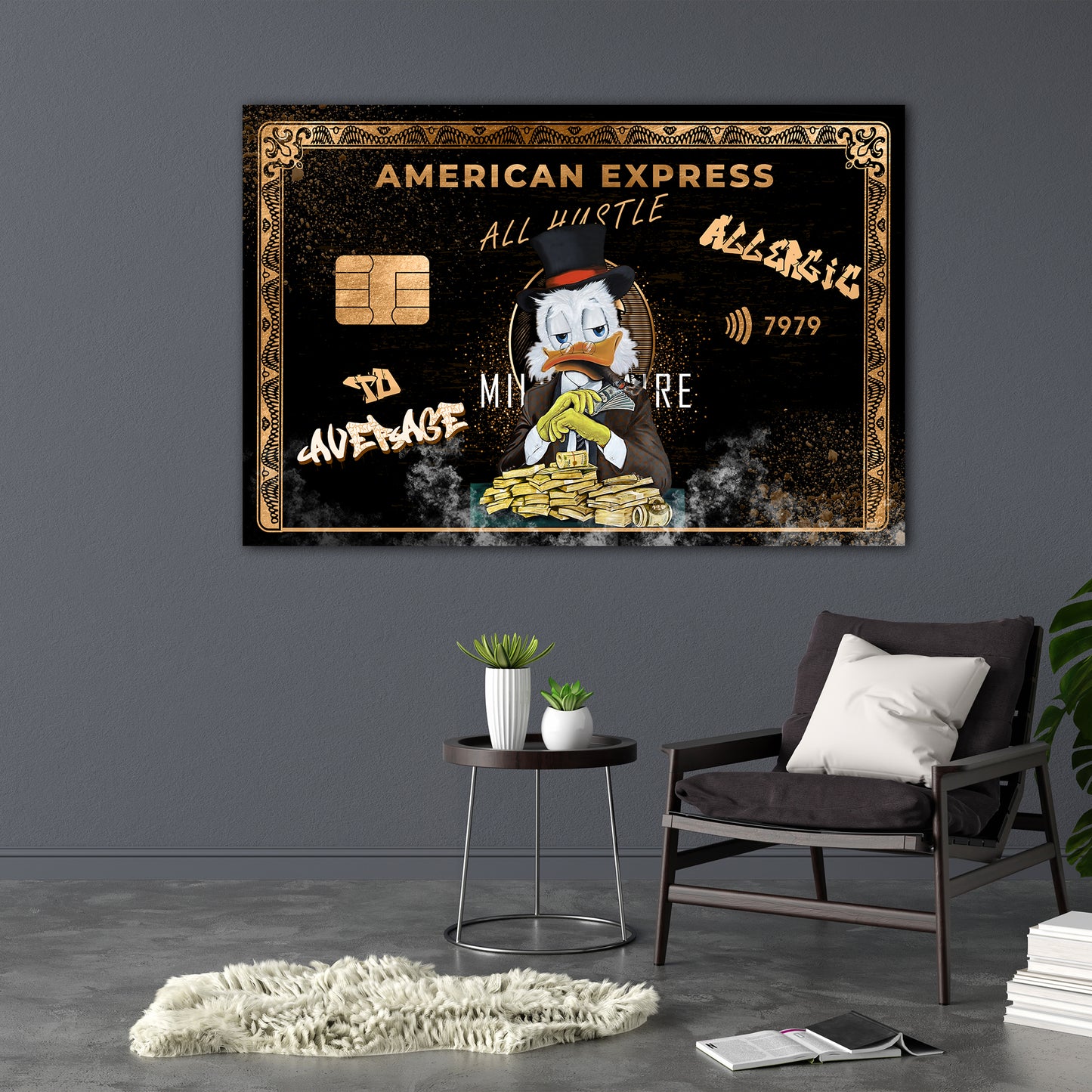 Quadro stampa su tela American Success, motivazionale Paperone
