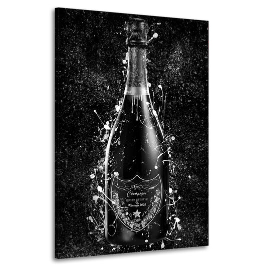 Quadro  moderno Bottiglia Luxury Lifestyle Pop Art, bianco e nero