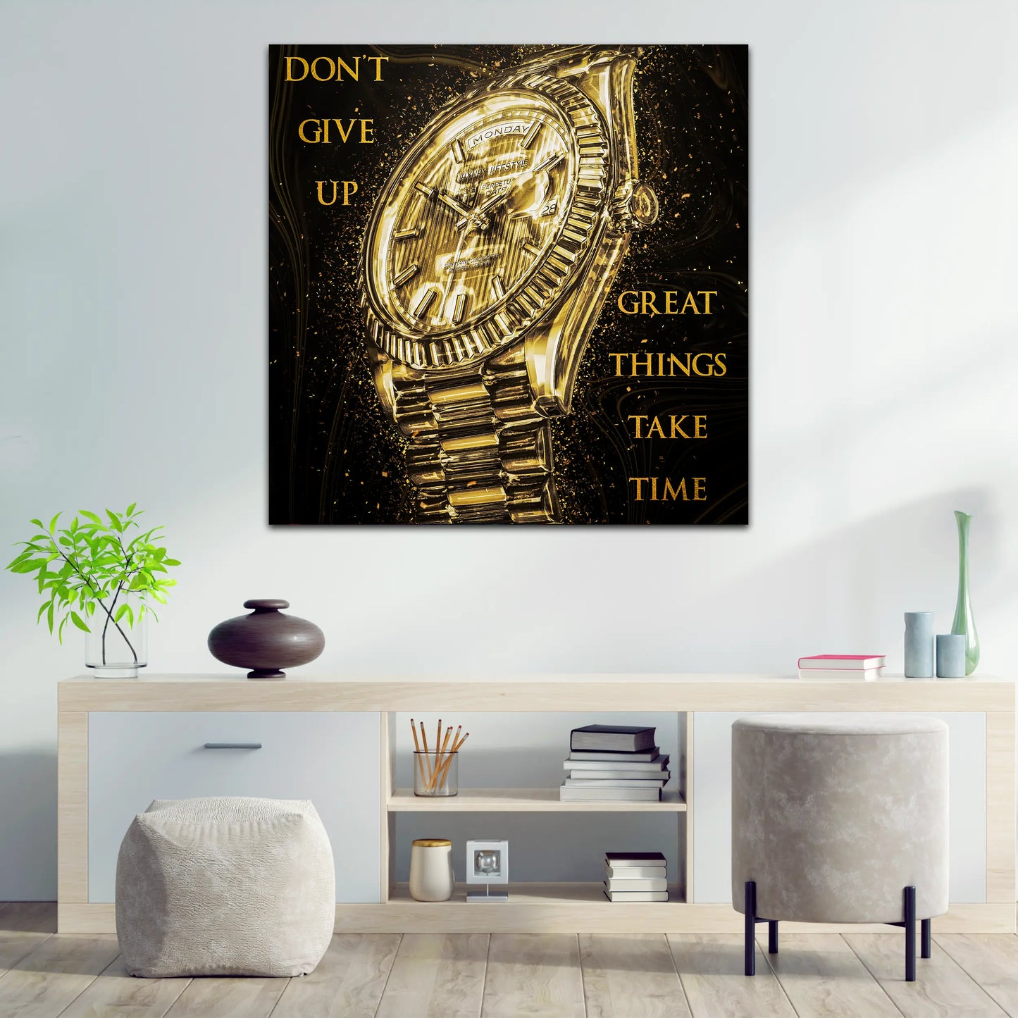 Quadro moderno motivazionale Gold Style