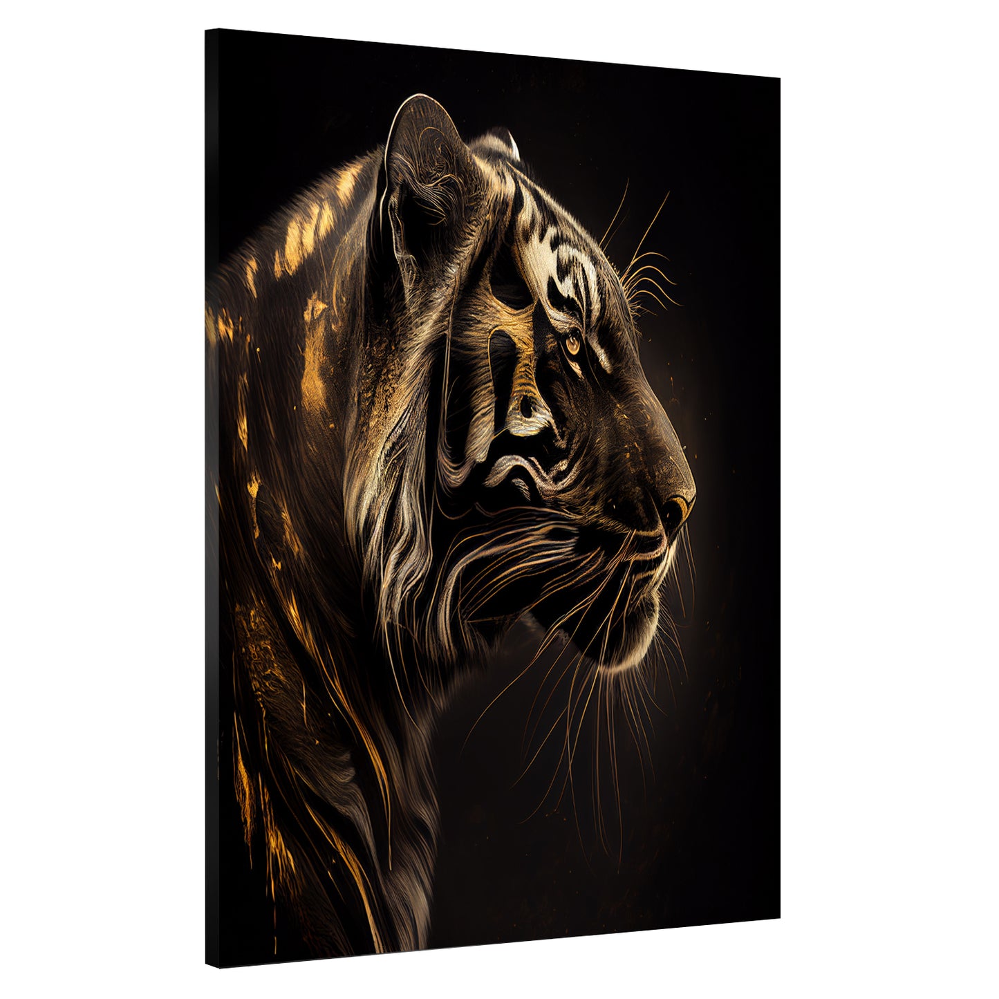 Quadro stampa su tela moderno tigre Gold Abstract