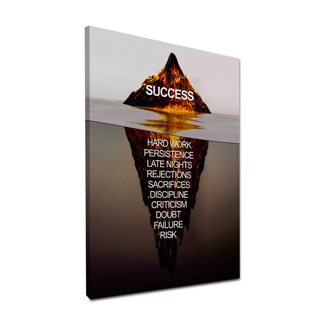 Quadro stampa su tela motivazionale montagna di ghiaccio Iceberg Brown Style