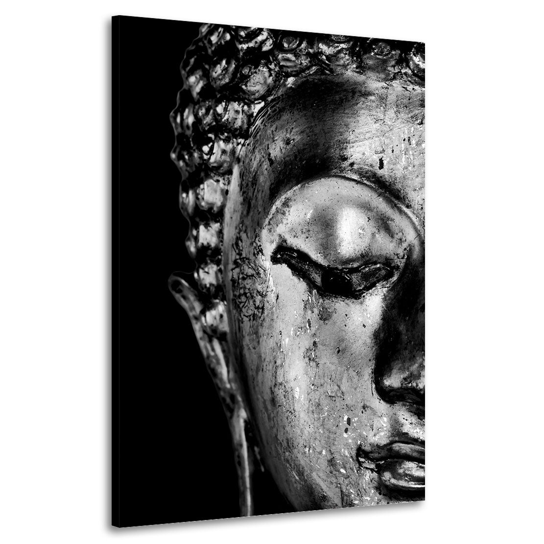 Quadro stampa su tela Buddha meditativo bianco e nero Edition