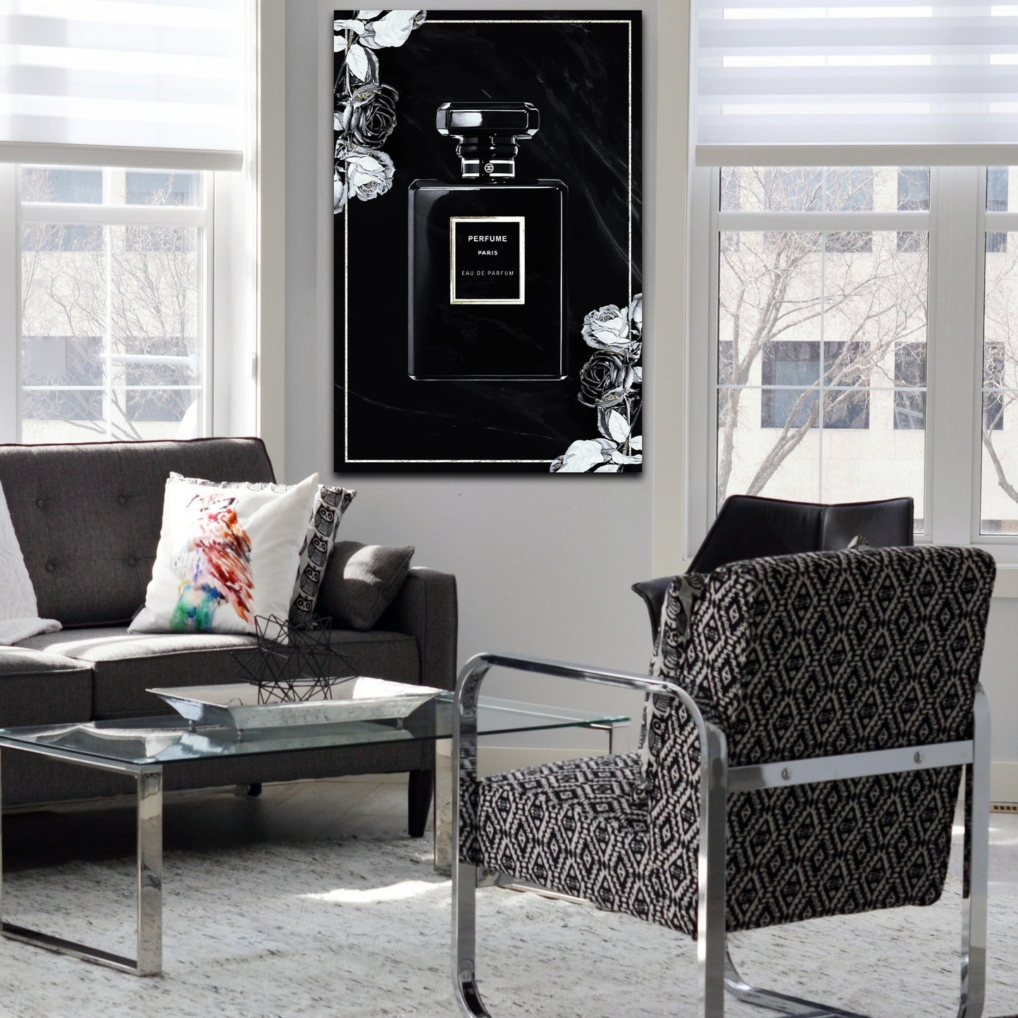 Quadro profumo bottiglia arte Pop Art Black