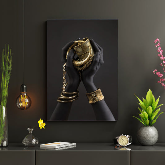 Quadro stampa su tela donna africana Black Hands Style