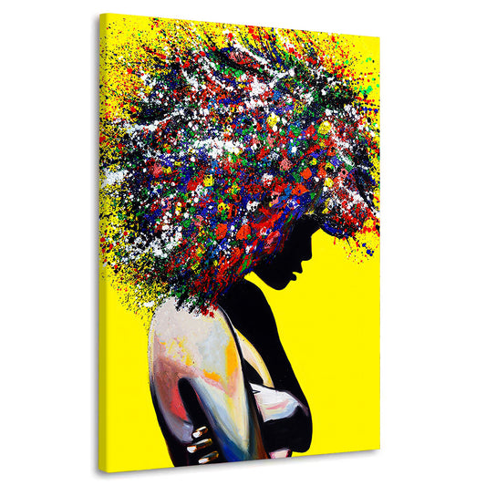 Quadro stampa su tela donna africana Pop Art Afro Style