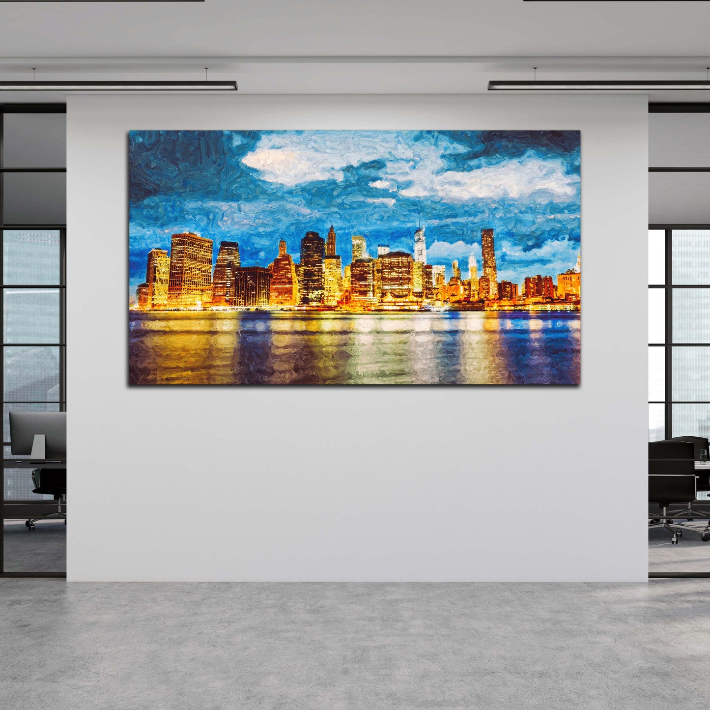 Quadro stampa su tela Manhattan New York Abstract Blue Edition, USA - Artedinoi