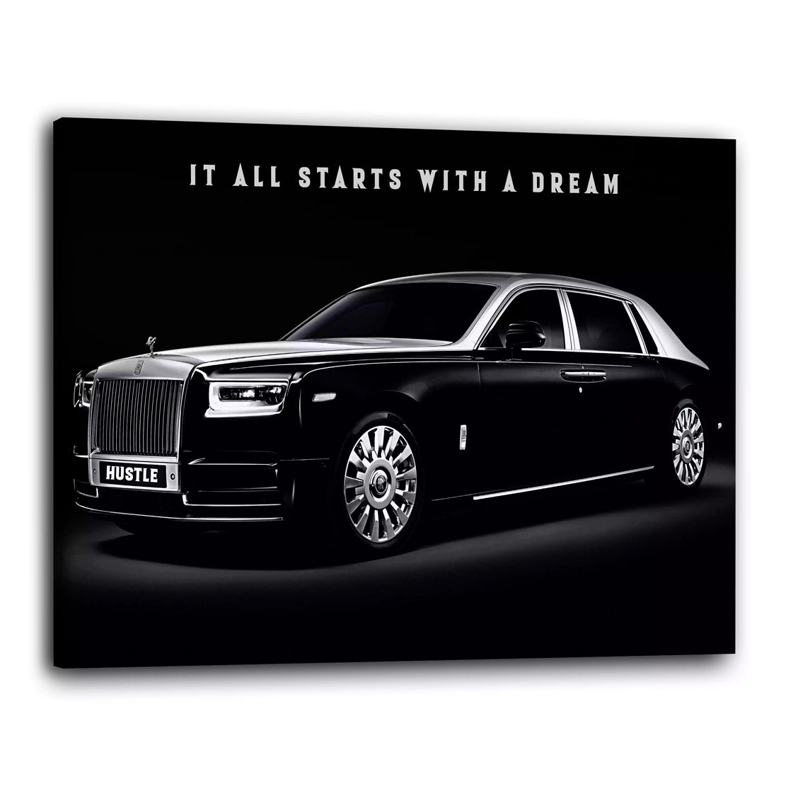 Quadro stampa su tela motivazionale Rolls Royce It All Starts With A Dream