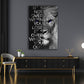 Quadro moderno motivazione leone stile bianco e nero