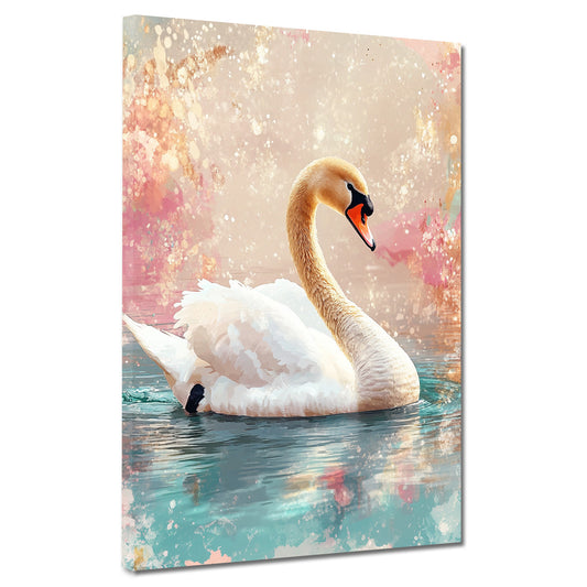 Cigno elegante sull’acqua quadro