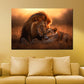 Coppia di leoni tramonto quadro