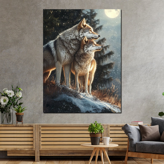 Coppia di lupi quadro