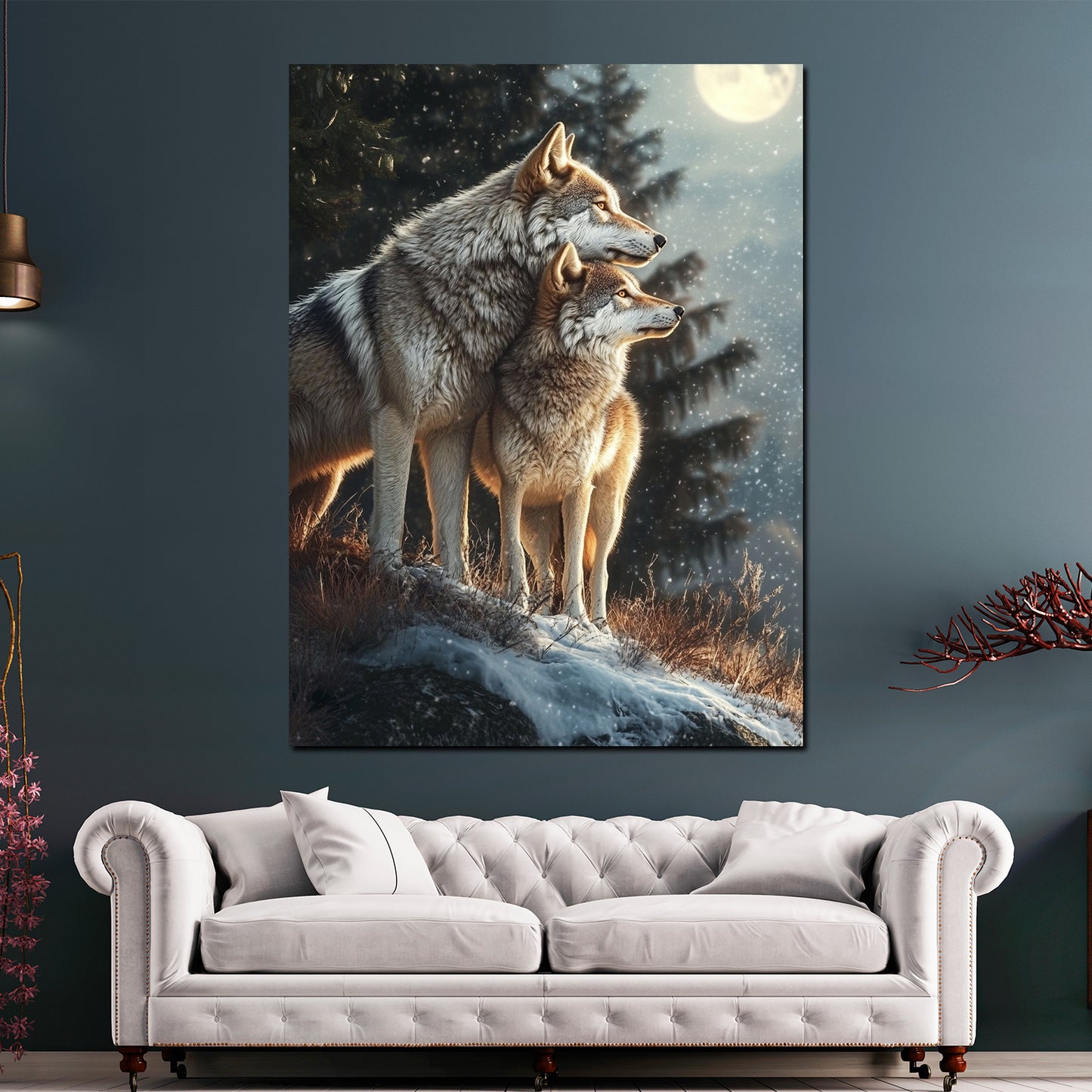 Coppia di lupi quadro