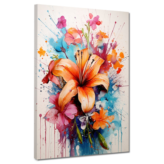Quadro fiori abstract splash