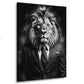 Leone con abito bianco e nero pop art quadro