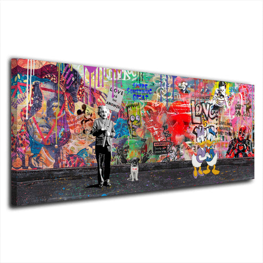Paperini & Einstein street pop art quadro