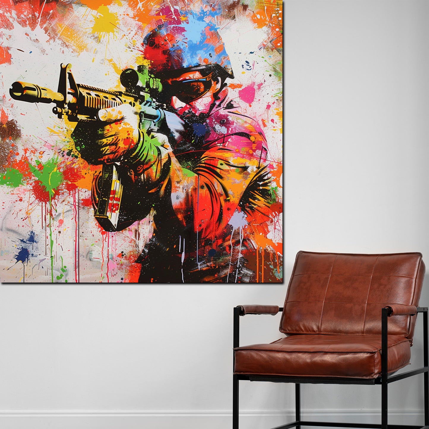 Quadro Abstract Splash One Shot Soldat Pop Art