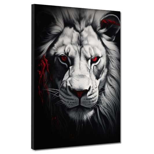 Quadro Africa Testa Di Leone frontale astratto