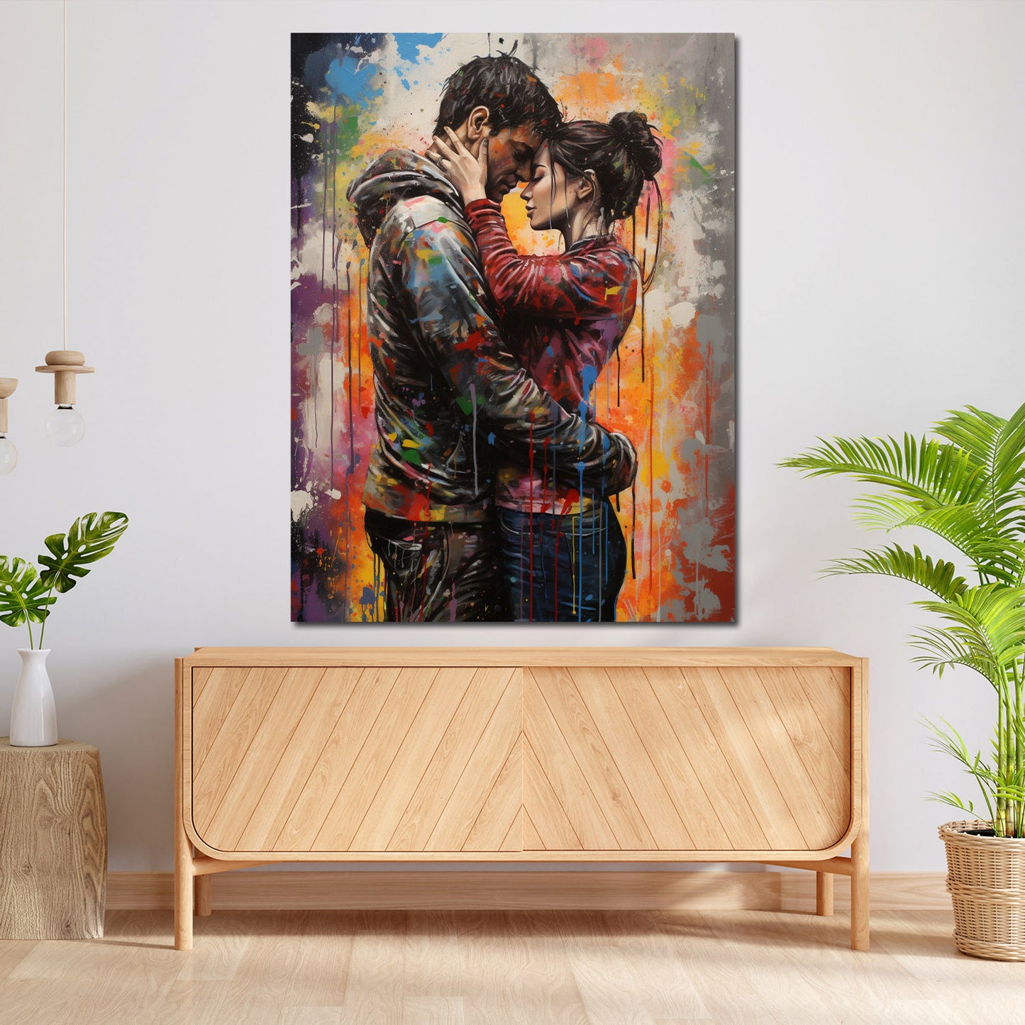 Quadro Amanti Colore Splatter Style
