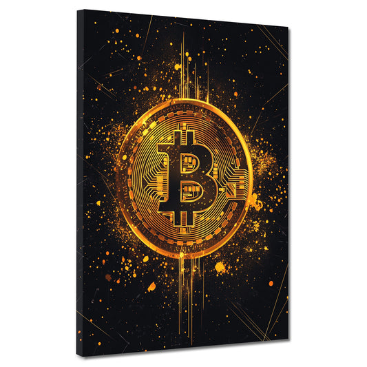 Quadro Bitcoin Pop Art criptovaluta successo soldi moderno