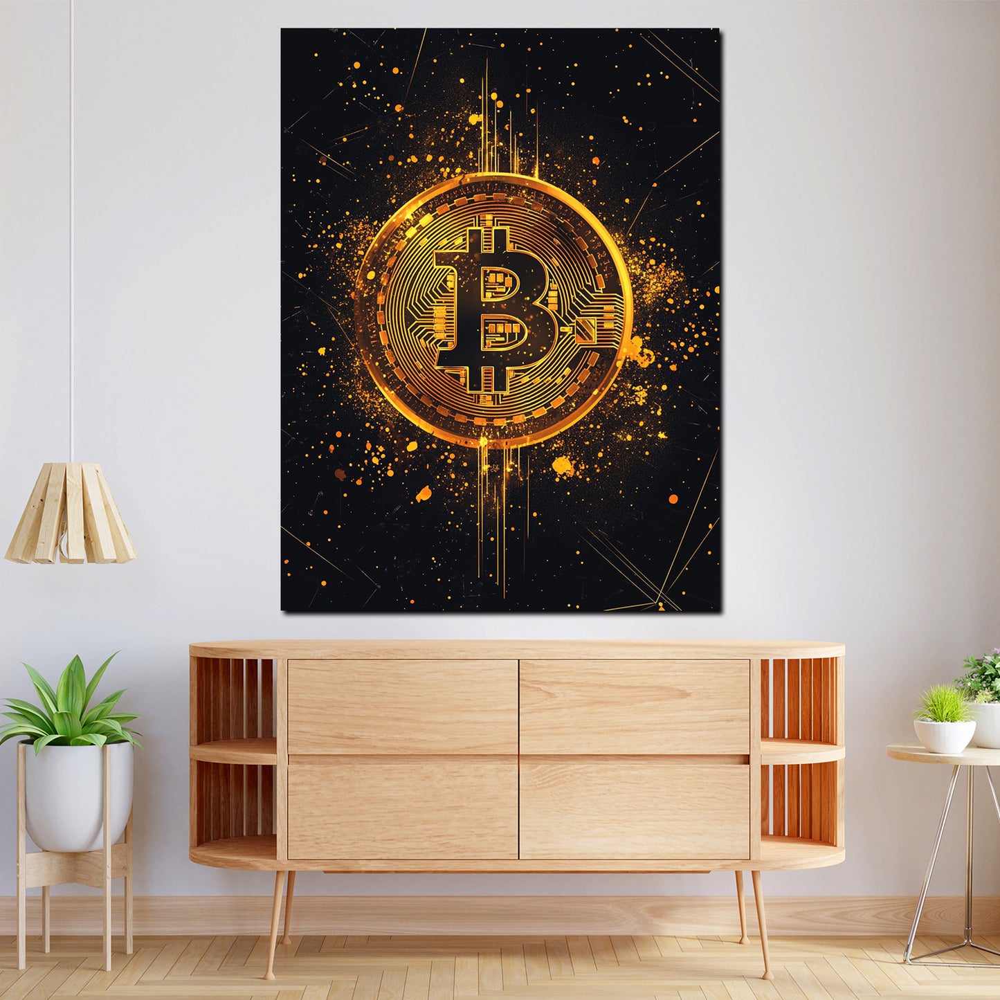 Quadro Bitcoin Pop Art criptovaluta successo soldi moderno