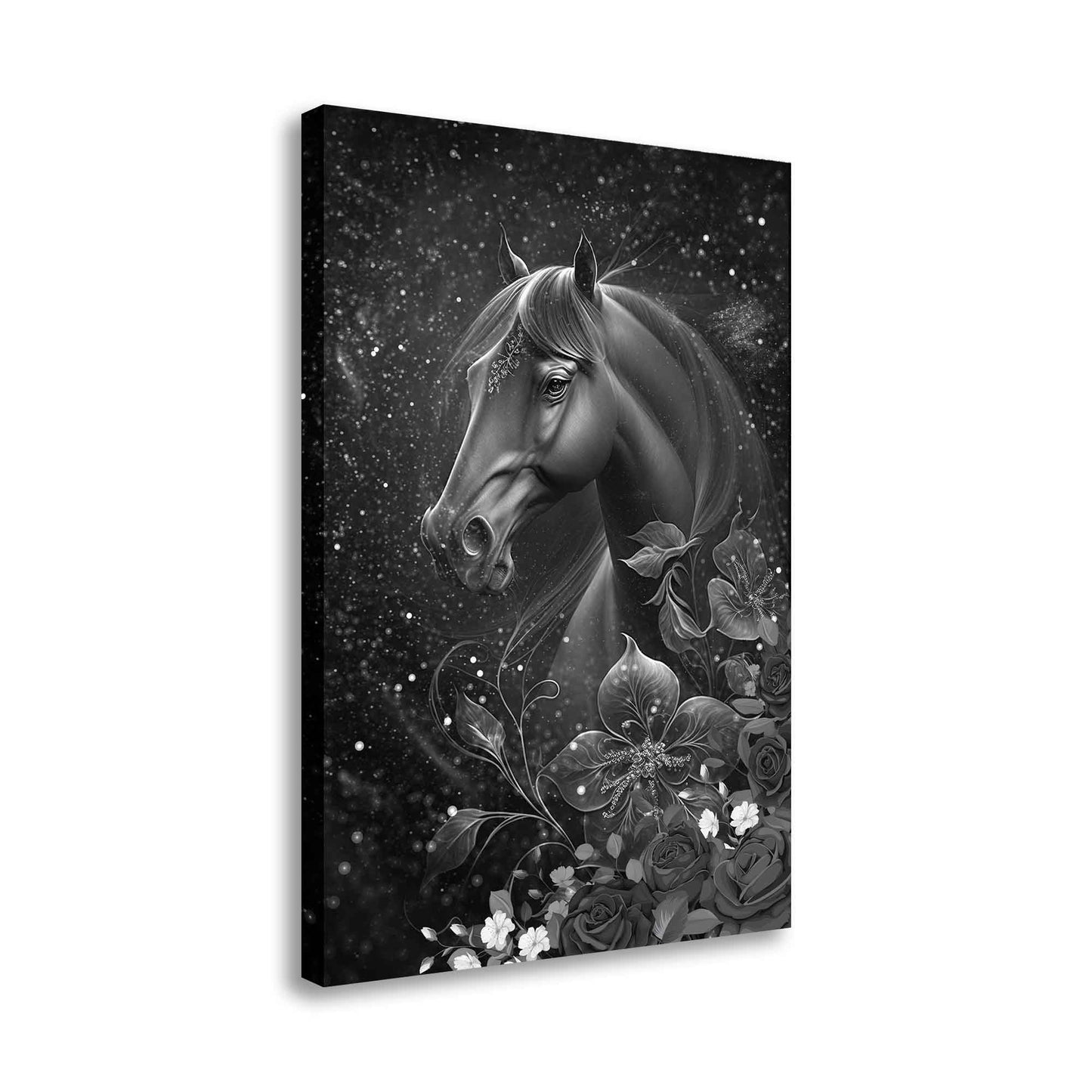 Quadro stampa su tela Cavallo Abstract Silver Style