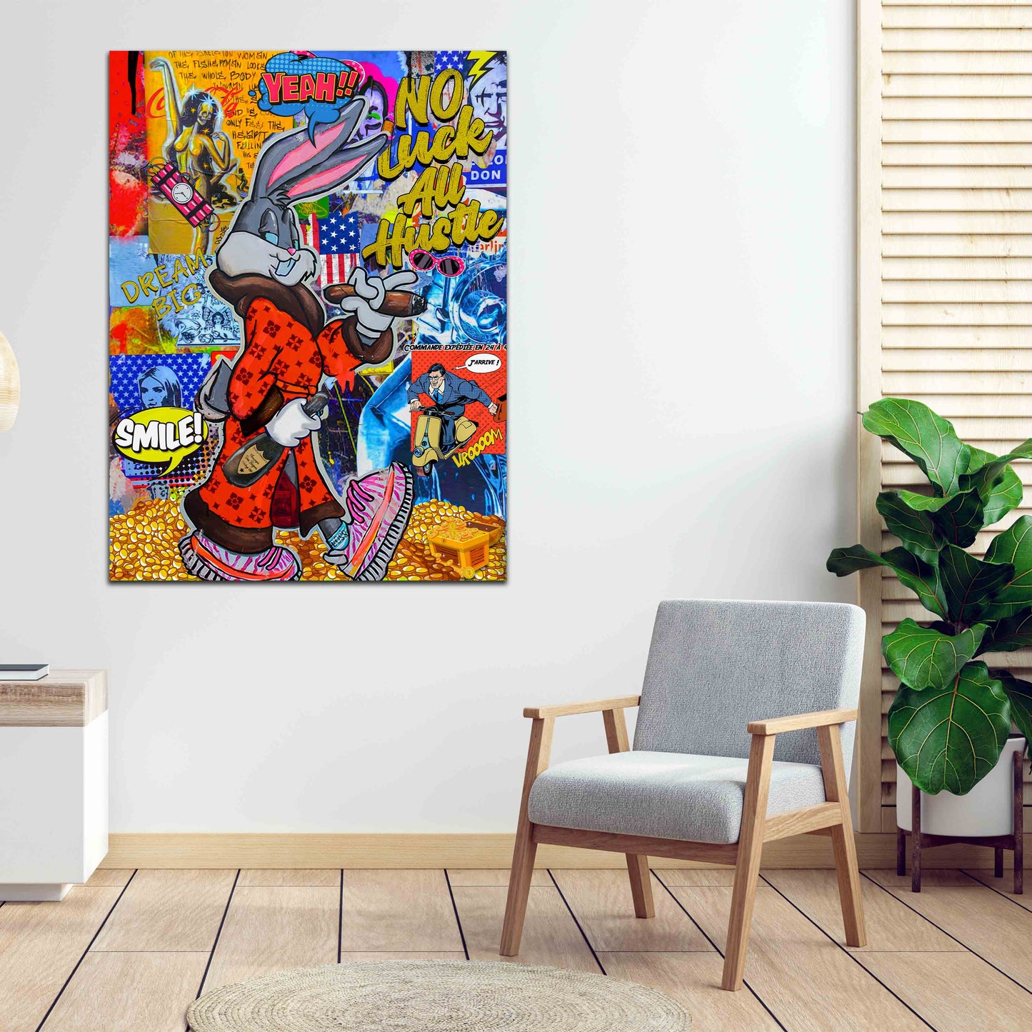 Quadro Comic Bunny Pop Art Style