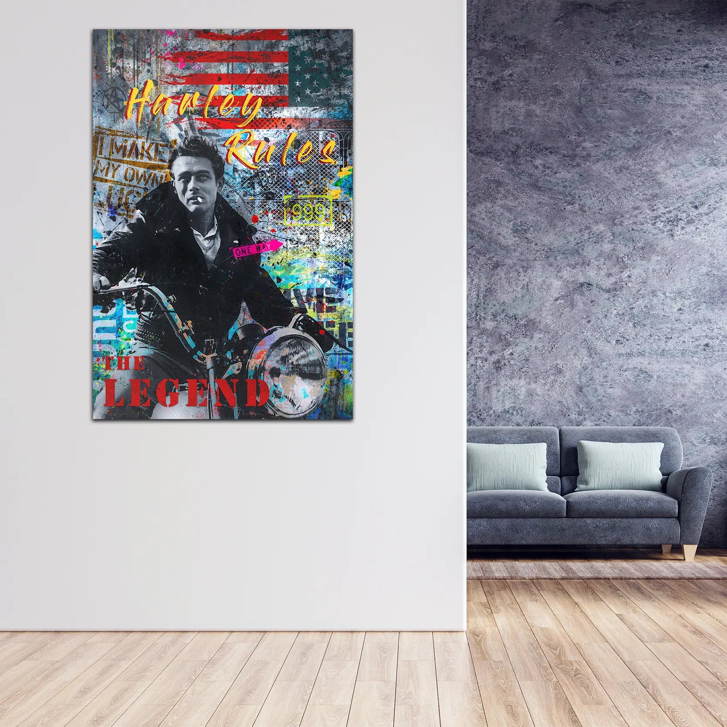 Quadro stampa su tela Dean Harley Rules Pop Art