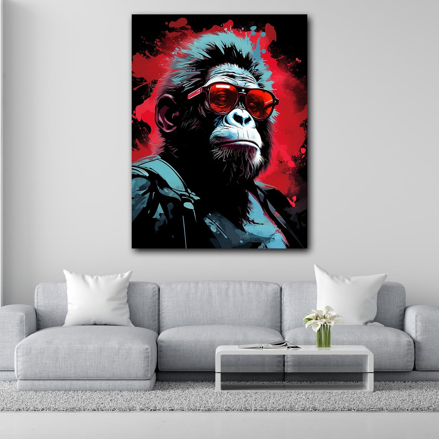 Quadro stampa su tela Gorilla astratto
