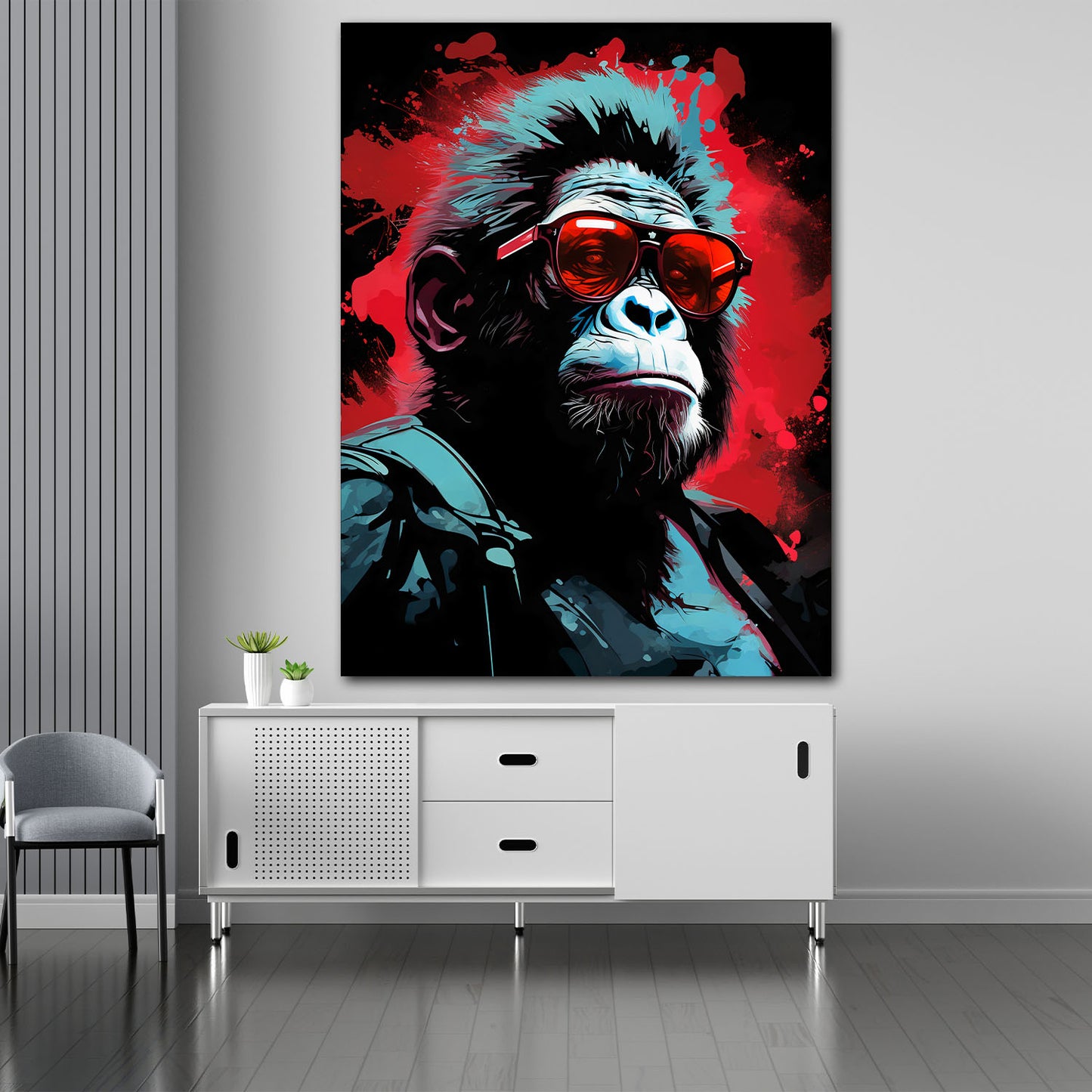 Quadro stampa su tela Gorilla astratto