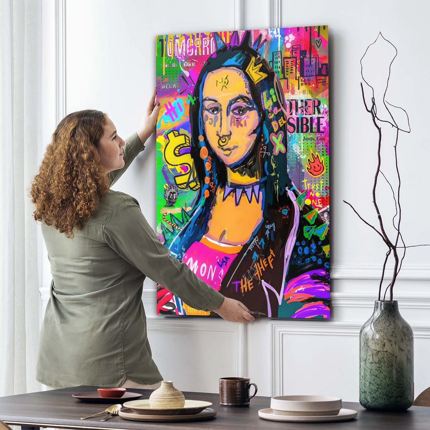 Quadro stampa su tela Lisa Street Art Style