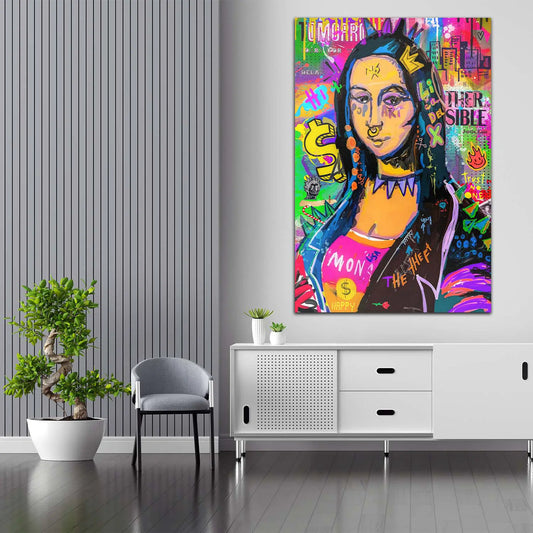 Quadro stampa su tela Lisa Street Art Style