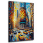 Quadro New York Wall Street borsa taxi metropoli