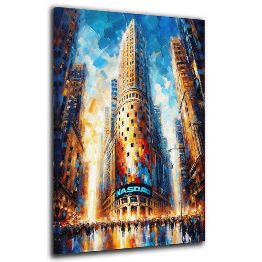 Quadro New York grattacieli Wall Street arte moderna metropoli