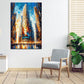 Quadro New York grattacieli Wall Street arte moderna metropoli