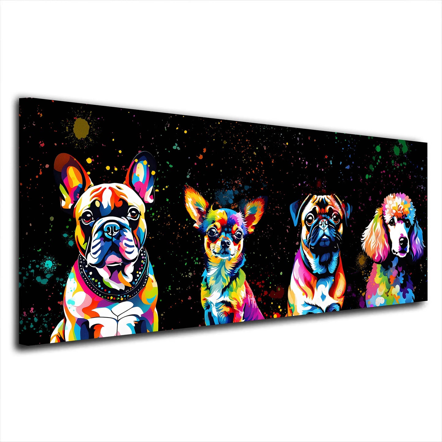 Quadro Pop Art Piccoli Cani Black Style