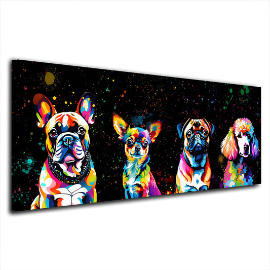 Quadro Pop Art Piccoli Cani Black Style