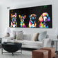 Quadro Pop Art Piccoli Cani Black Style