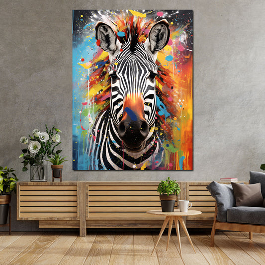 Quadro Pop Art Zebra Colour Style