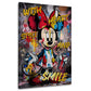 Quadro Pop Art con Minnie Style e dettagli vivaci in stile graffiti