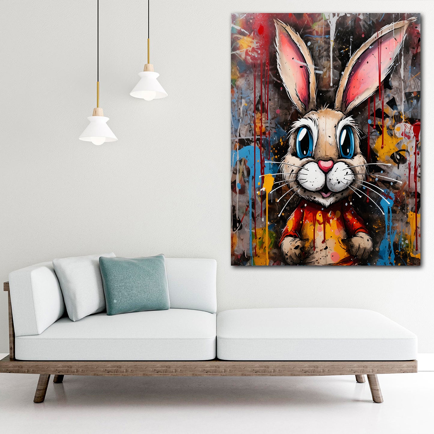 Quadro stampa su tela Rabbit Abstract Pop Art Style