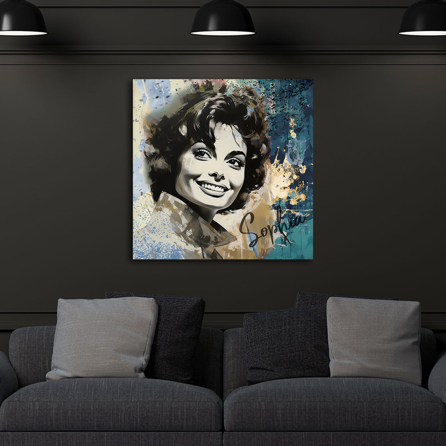 Quadro Ritratto vintage di Sophia astratto