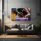 Quadro Skateboard in azione con sfondo colorato di street art