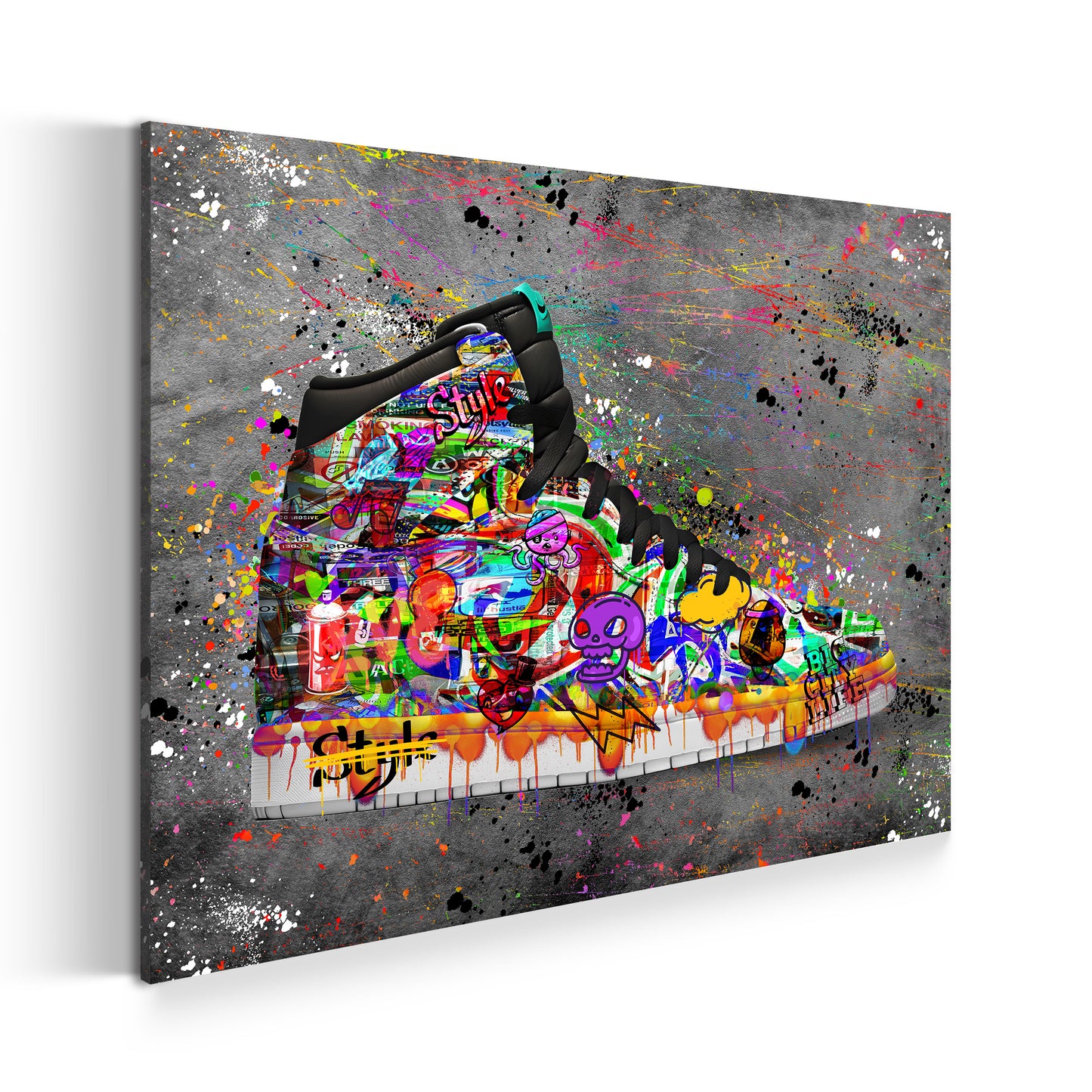 Quadro stampa su tela Graffiti Street Art Sneakers, Scarpa