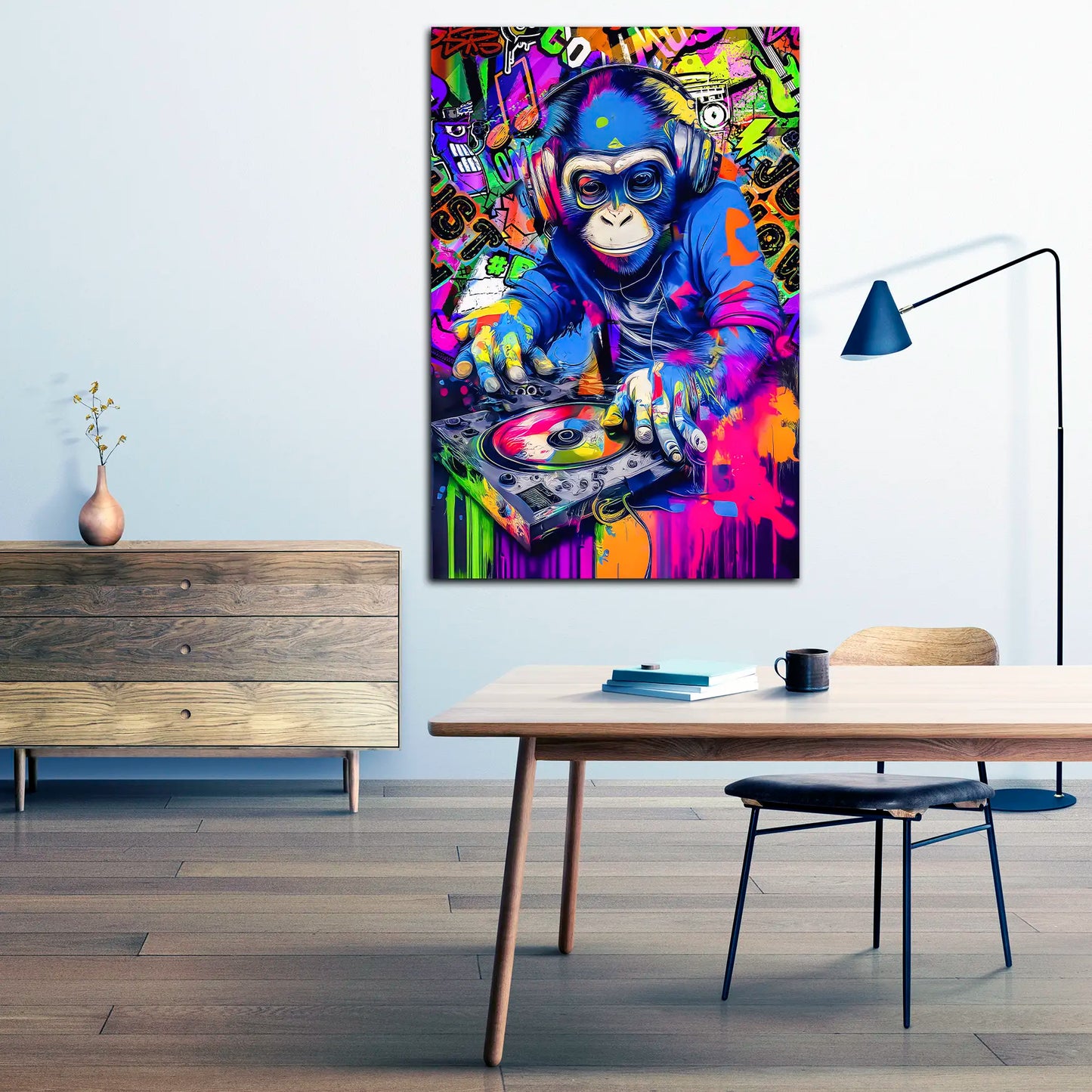 Quadro Street Art Graffiti DJ Monkey