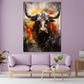 Quadro Toro con sfondo astratto, animali
